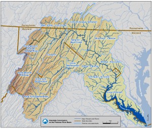 Potomac Sub-Watershed Map with Streams