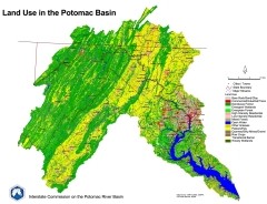 A map of land use in the Potomac River Basin.