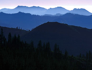 A view of mountain ranges.