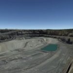 Travilah Quarry with a small pool of water at the bottom