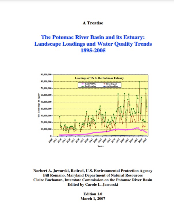 Cover of The Potomac River Basin and its Estuary: Landscape Loadings and Water Quality Trends, 1895 – 2005
