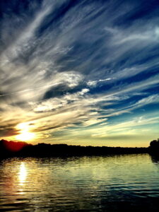 Burke Park Lake at sunset.