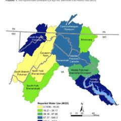 Map of Reported Water Use in the Potomac River basin.
