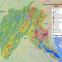 Potomac basin map showing land use data from 2019 NLCD.